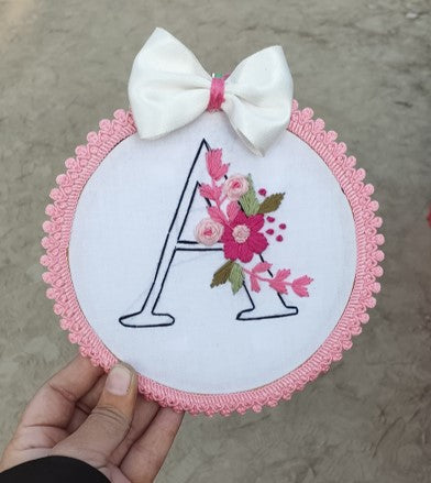 Customized Alphabet Embroidery Hoop